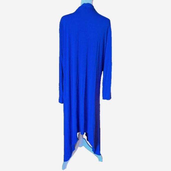 In’Voland Royal Blue Long Duster Cardigan Open Front Lightweight Women’s 2X - Picture 2 of 6